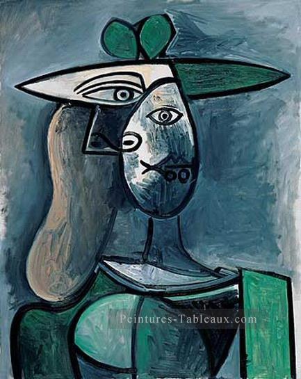 Femme au chapeau1 1961 Cubisme Peintures à l'huile